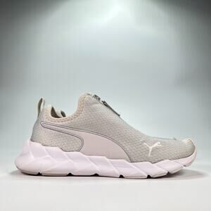 Puma Weave Zip Grey White Training Shoes Zipper Closure 193923-05 Women's Size 7